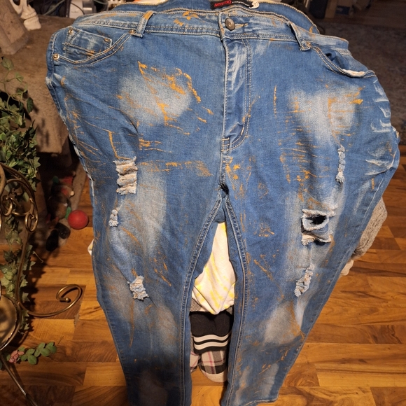Mystiq Distressed Womens Jeans Size 21 - Picture 4 of 5